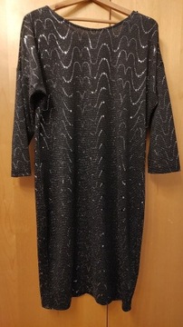 Błyszcząca czarno-srebrna sukienka Greenpoint 36 S
