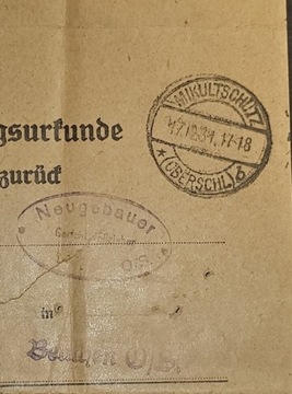 Listowne potwierdzenie pocztowe z listem 1931