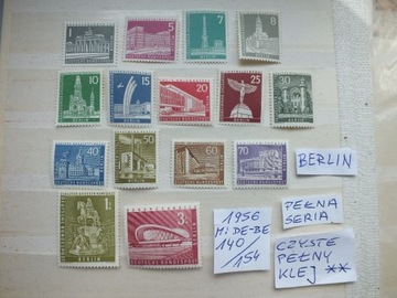 15szt. znaczki seria 140 ** BERLIN 1956 Niemcy RFN