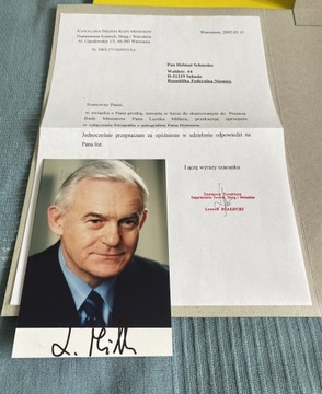 Leszek Miller były premier RP autograf