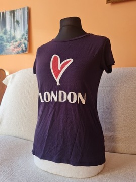 Koszulka t-shirt london granatowa serce atmosphere