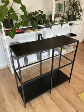 Regał Ikea Vittsjo czarny szkło metal