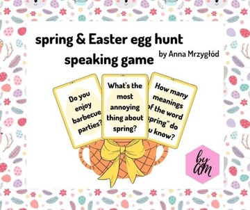 spring & Easter egg hunt speaking game angielski 