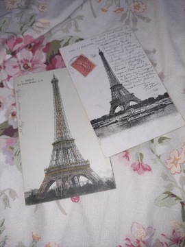 Pocztówka z obiegu Paryż wieża Eiffla vintage 1905