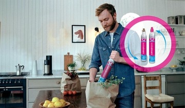 SodaStream  wymiana butli CO2 różowa quick connect