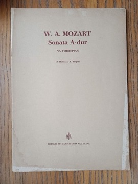 W A Mozart sonata A-dur na fortepian nuty