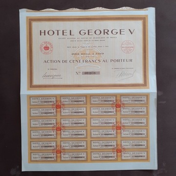 Akcja z 1939, Hotel George V, hotelarstwo, Francja