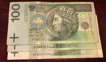 Zestaw 3 Banknotów RADAR 100 złotych