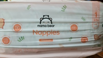 Pieluszki mama bear Nappies 1 rozmiat 2-5 kg