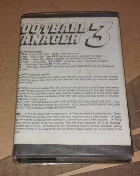 gra FOOTBALL MANAGER 3 Commodore C64 kaseta 