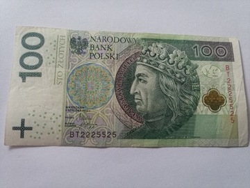 Banknot 100 zł bardzo rzadkie numery