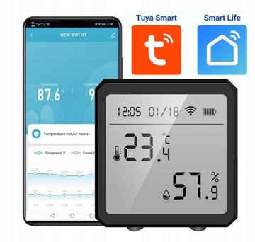 Termometr Higrometr czujnik TUYA WIFI Smart LCD