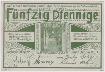 Schweidnitz (Świdnica), 50 Pf, 15.01.1921