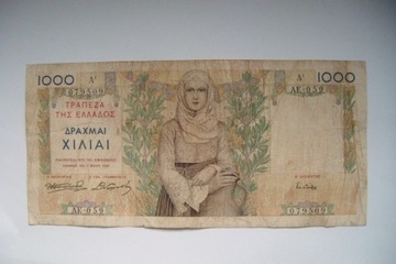 BANKNOT GRECJA  1000 Drachm  1935 r, seria AE 