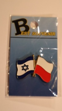 pin, przypinka, flaga Polska Izrael - (z Izraela)