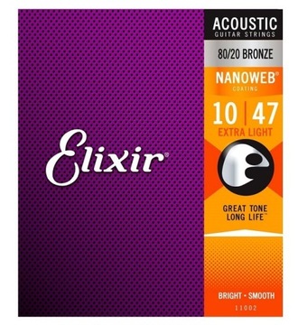 Struny Elixir NanoWeb 80/20 Bronze 10-47 (11002) 