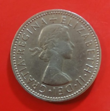 Anglia Elżbieta II Shilling 1956 Mn herb Szkocji