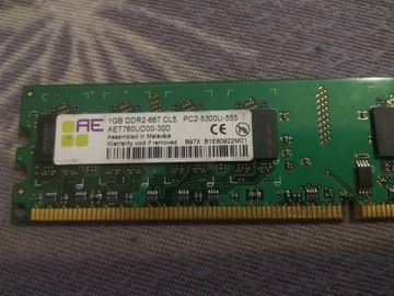 PC Ram AE 1GB DDR2 667 CL5 5300U