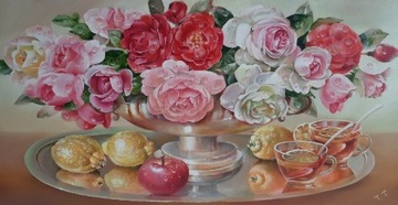 Tetiana Tormina "Time for tea" obraz olejny 40×80
