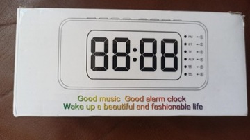 Zegar budzik Głośnik Bluetooth z termometrem Biały