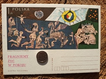 Pocztówka PRL 1978 Pablo Picasso Pokój obraz