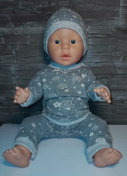 Dres z czapką dla lalki 43cm w typie New Born nowy