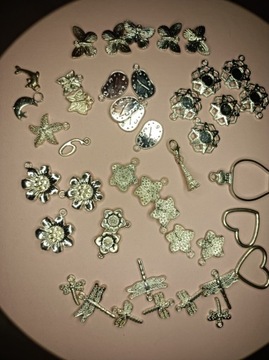 Zawieszki biżuteria handmade metalowy ozdoby srebr