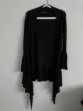 Czarny asymetryczny kardigan Zara M/38 bawełniany 