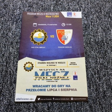 Pogoń Siedlce Stal Mielec program 16/17