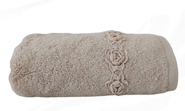 Beżowy Ręcznik z Różyczkami 70x140 Eurofirany
