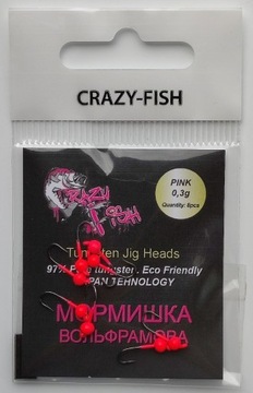 Crazy Fish Tungsten Jig Head 0,3g PINK Color