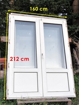 Drzwi tarasowe dwuskrzydłowe PCV 160/212 cm