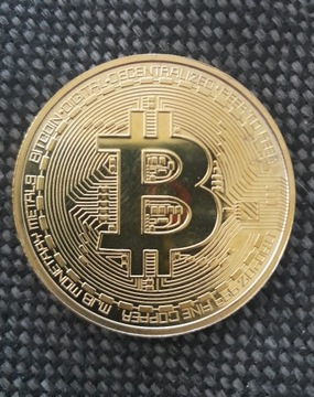 Bitcoin moneta kolekcjonerska BTC - złota 