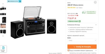 Wieża Stereo Auna 388 Bluetooth Gramofon USB(3)