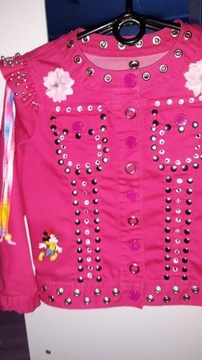 Różowa kurtka ozdobna dla dziewczynki XS