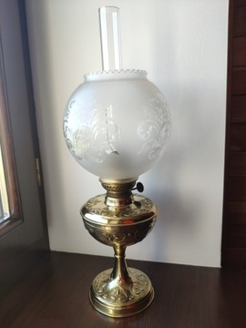 Stara mosiężna lampa naftowa XIX w nr 79