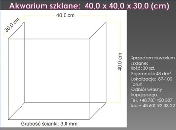 Akwarium szklane o pojemności 48 litrów