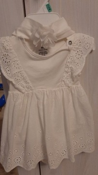 Sukienka H&M biała, haftowana/ażurowa. R. 62