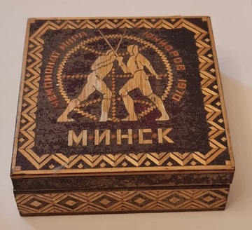 Stara Szkatułka Puzderko drewno biżuteria ZSRR1970