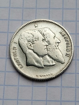 1880 Belgia srebrny 1 frank