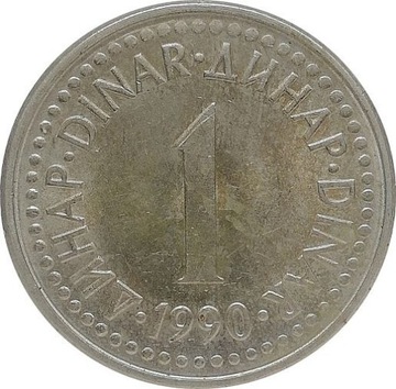 Jugosławia 1 dinar 1990, KM#142
