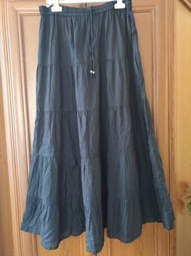 Maxi spódnica na lato czarna falbany L/XL