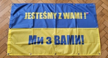 Flaga Ukraina 120x75 cm NOWA Jesteśmy z Wami