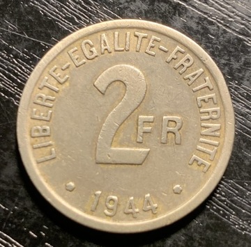 Francja 2 franki, 1944