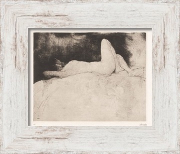 Naga kobieta. Akt. Obraz w ramie. 45x53 cm