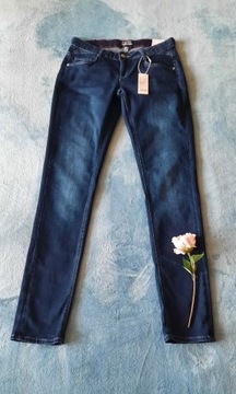 Esprit jeansy nowe Girls Straight S/M piękne granatowe rurki