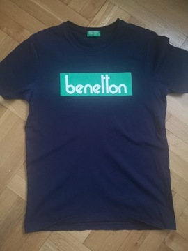 Koszulka tshirt Benetton granatowy 38 M 
