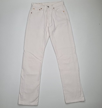 Białe jeansy levis 501 made in usa vintage lata 90
