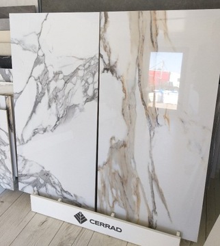 Calacatta white,gold 120x120 płytki łazienkowe