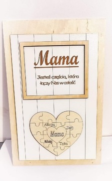 Tabliczka z puzzlami, imiona, DZIEŃ MAMY,prezent 